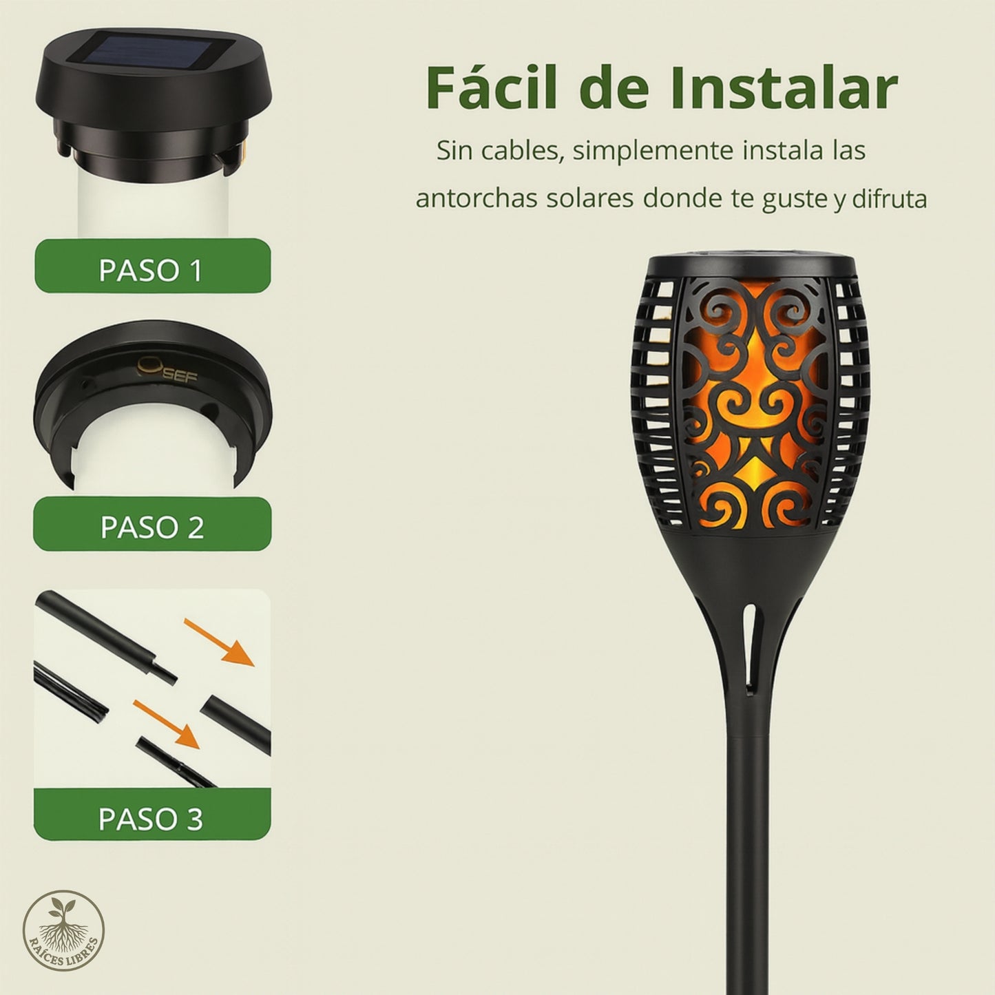 Luz SOLAR Antorcha 🔥