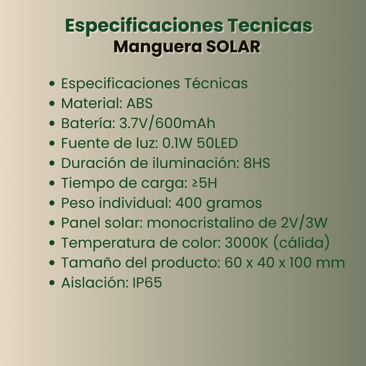 Manguera SOLAR Navideña 10 metros