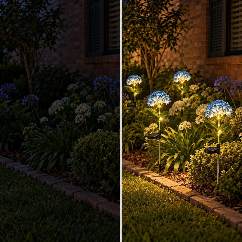 Hortensias Solares Luz Cálida