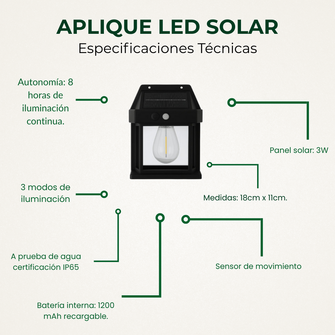 Aplique SOLAR 1 Foco 💡