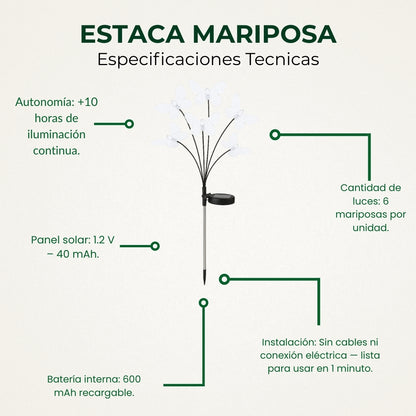 Luces SOLARES Mariposa RGY 🦋