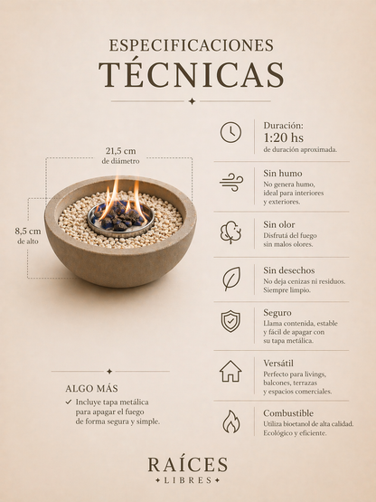 Fogonero XL RAICES LIBRES —🔥 Fuego real por más tiempo 🔥