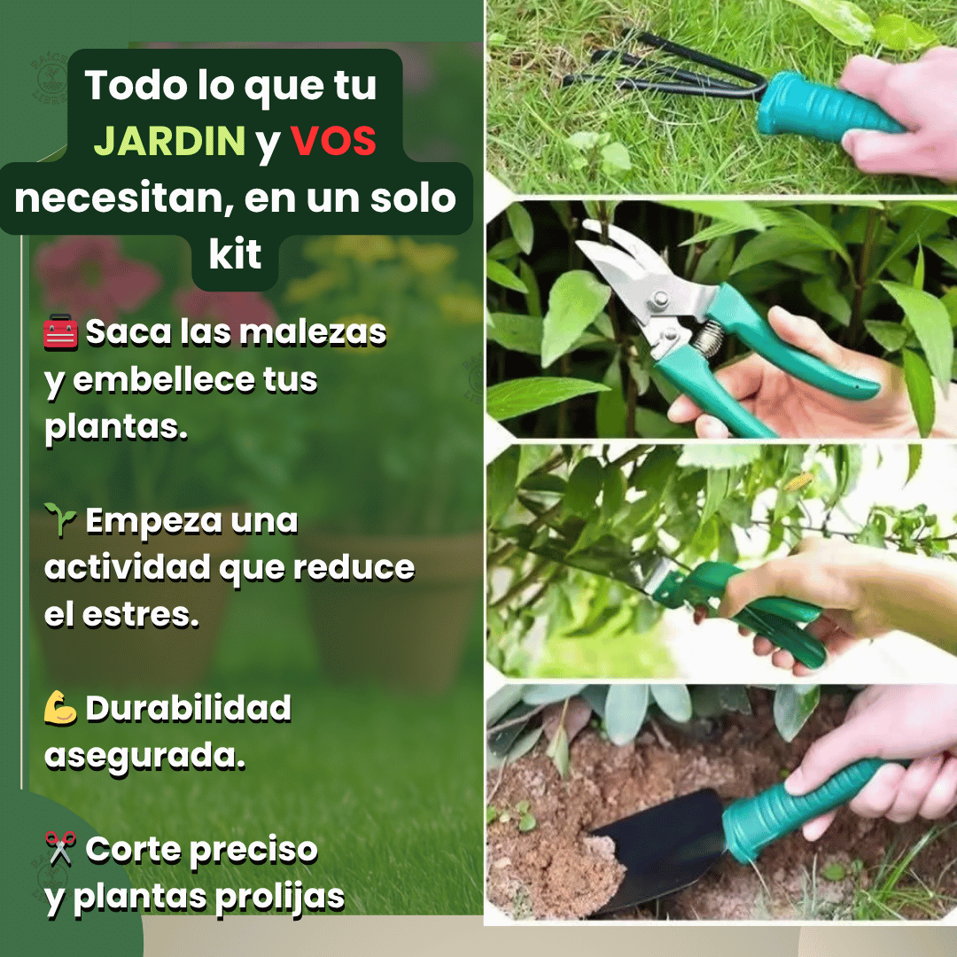Kit de Jardinería Completo con 10 Herramientas + Valija Organizadora