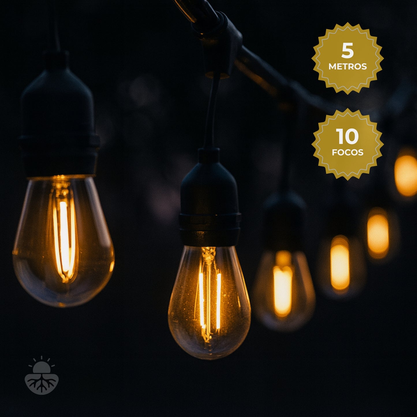Guirnalda Solar LED 5m (10 Focos)