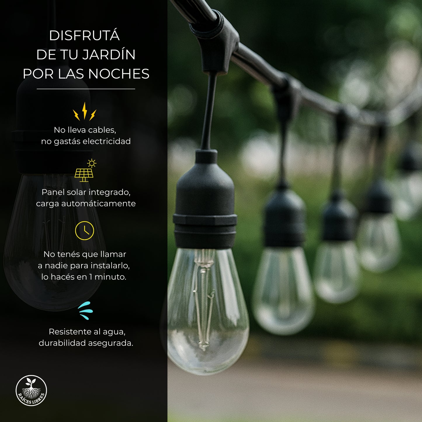 Guirnalda Solar LED 5m (10 Focos)