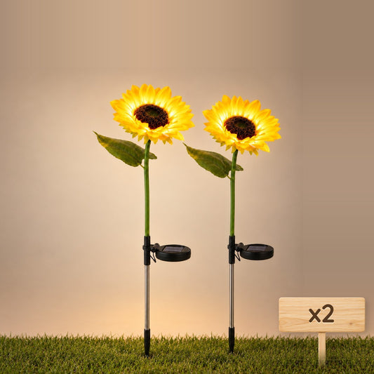 Girasoles Solares Luz Cálida (2 unidades)