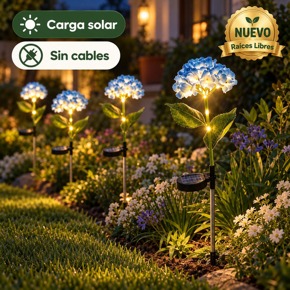 Hortensias Solares Luz Cálida