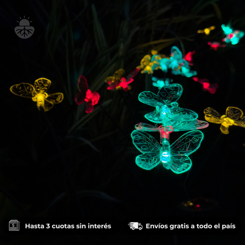 Luces SOLARES Mariposa RGY 🦋 2 UNIDADES
