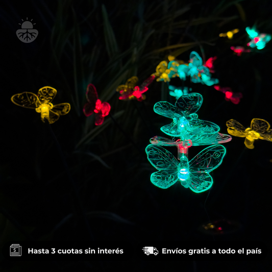 Luces SOLARES Mariposa RGY 🦋 2 UNIDADES