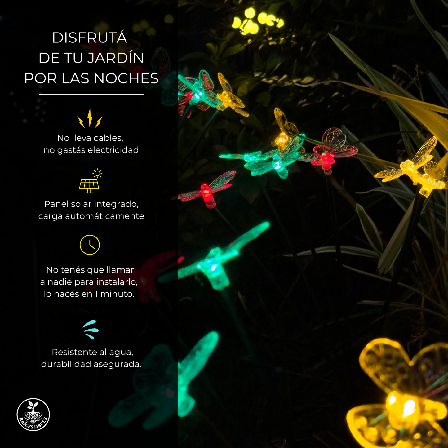 Luces SOLARES Mariposa RGY 🦋 2 UNIDADES