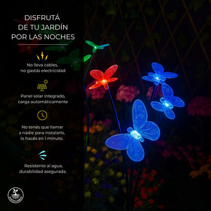 Luces SOLARES Mariposa RGY 🦋