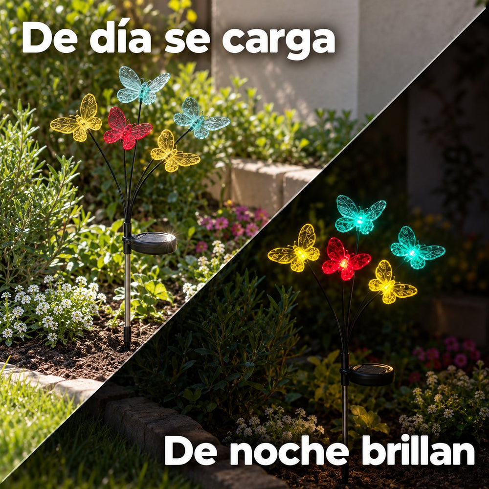 Luces SOLARES Mariposa RGY 🦋 2 UNIDADES
