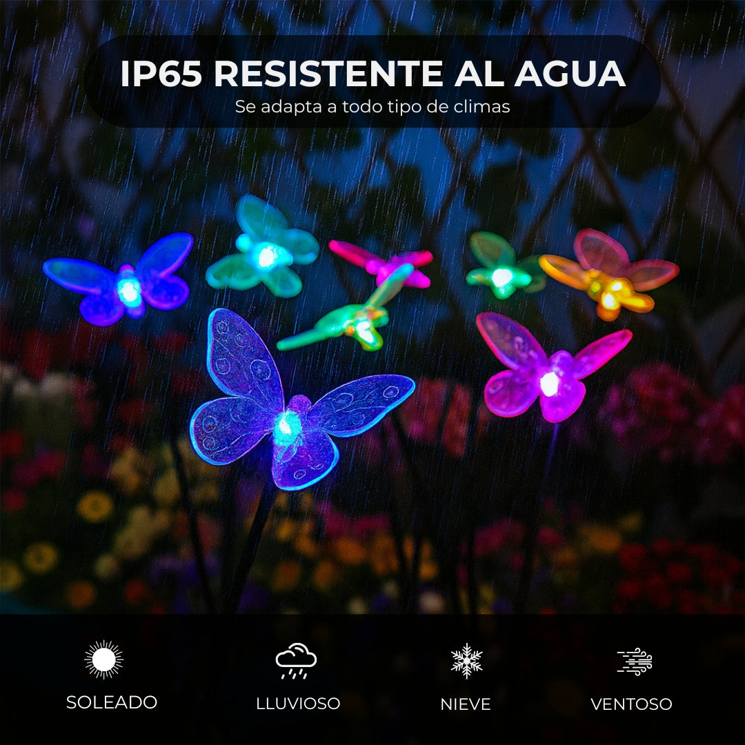Luces SOLARES Mariposa RGY 🦋