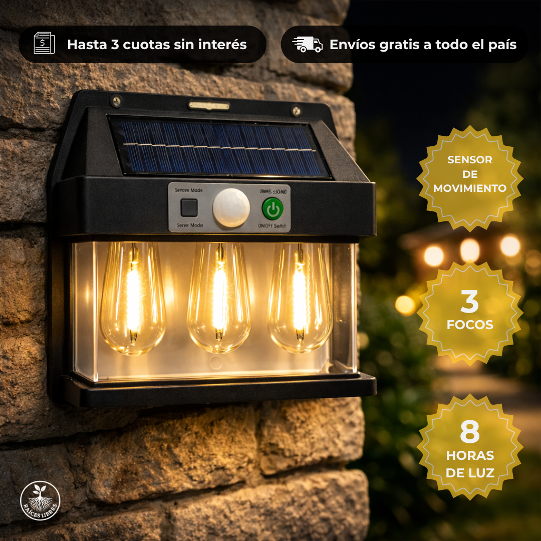 Aplique SOLAR 3 Focos 💡