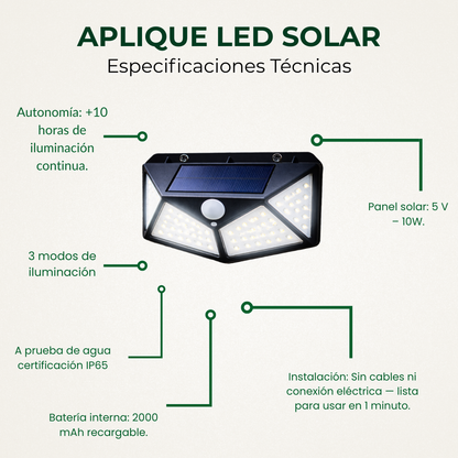 Aplique SOLAR 100 leds